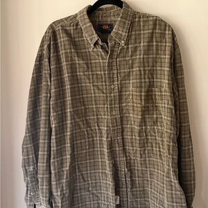 Route 66 Olive Plaid Casual Button Down Shirt